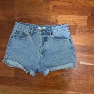 High Waisted Denim Mom Shorts